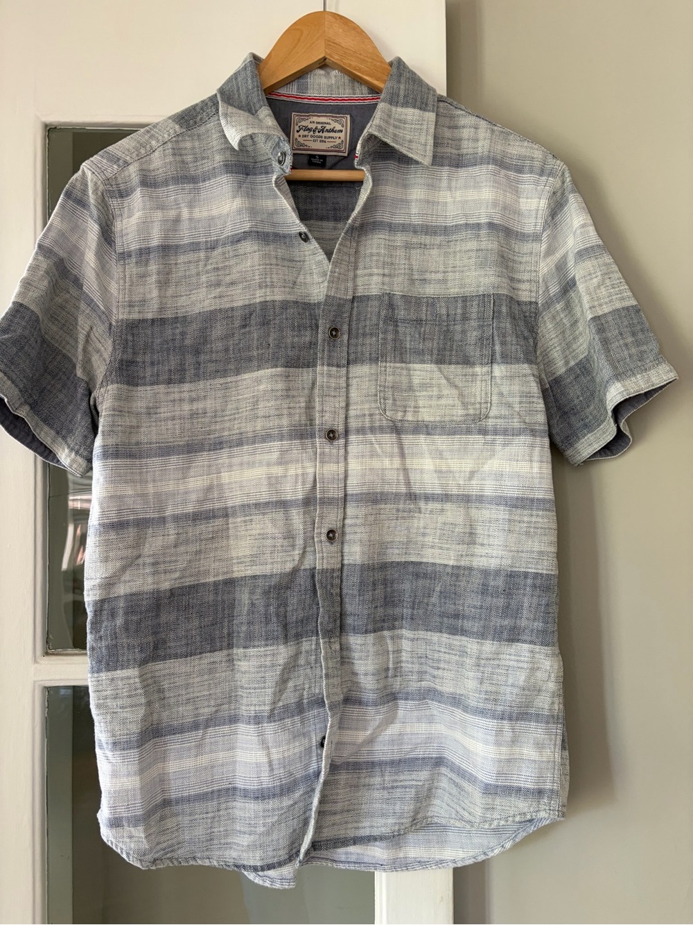 Taylor Stitch Short-Sleeve Striped Button-Down Shirt - Blue & White